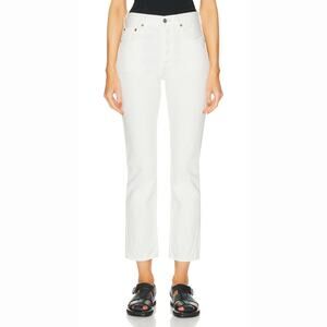 Citizens of Humanity Charlotte Crop High Rise Straight Jeans White 30